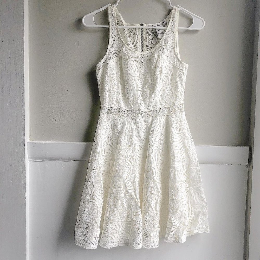 American Rag Lace Cream sleeveless Skater Dress